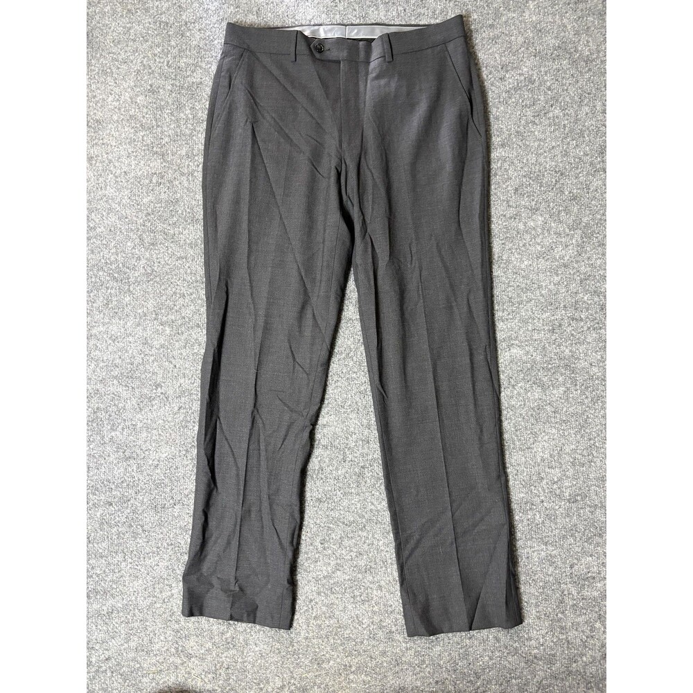 Bar III Dress Pants Mens 33x30 Gray Slim Fit Wool Blend Stretch Work Office